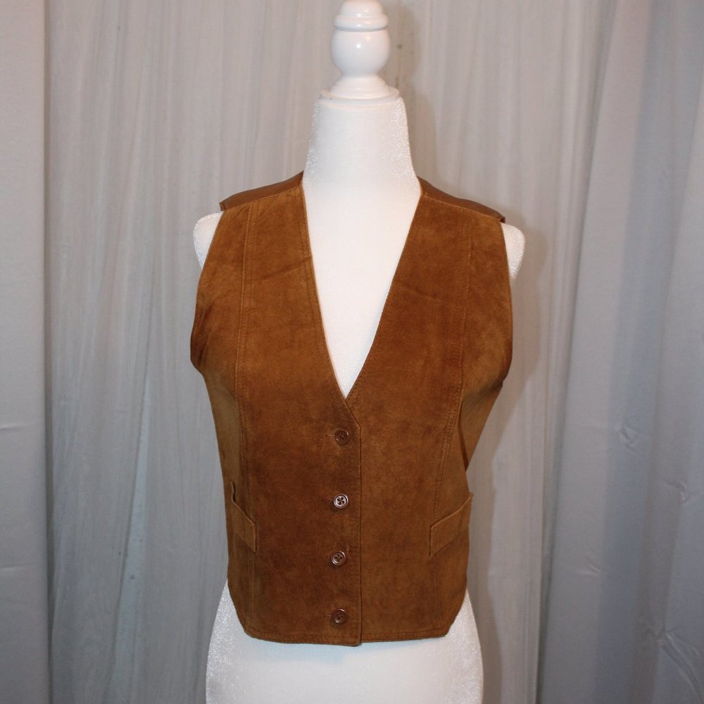 Vintage Camel colored Leather Vest
